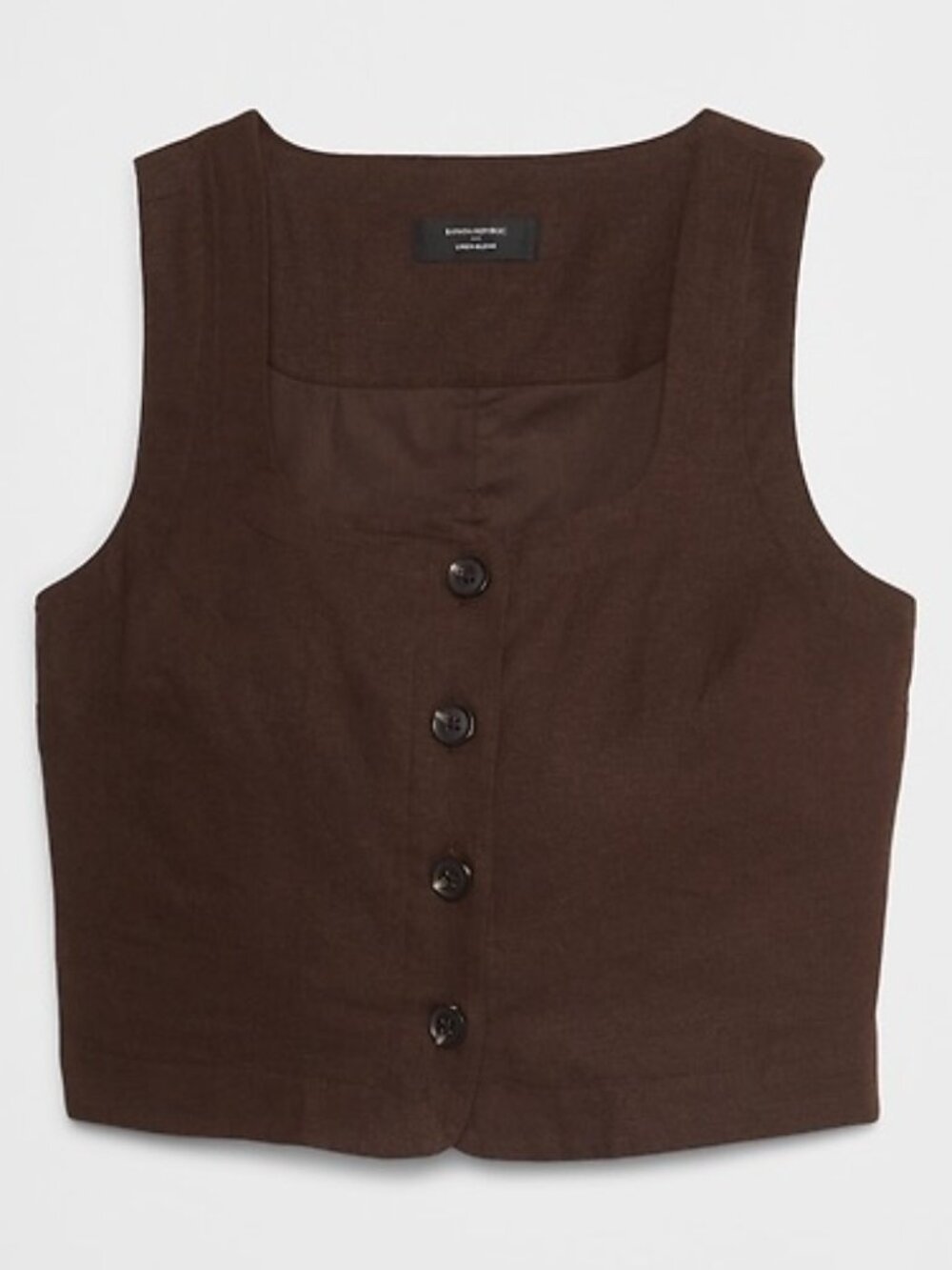 Banana Republic Brown Linen Blend Vest Size 6